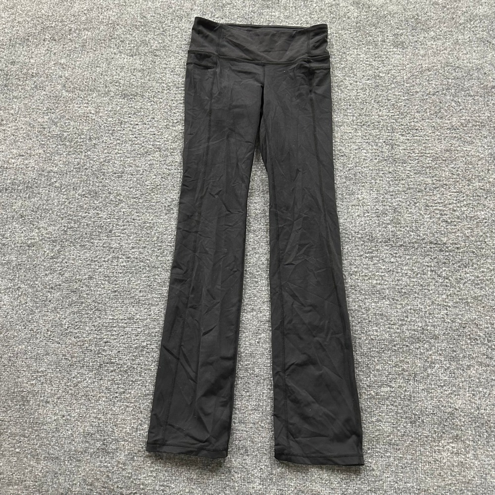 Athleta Yoga Pants Womens Size XS Black Bootcut Side Pockets Activewear Gym